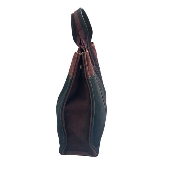Hermès Fourre-Tout PM Black and Burgundy Canvas Tote Bag - Picture 7 of 13